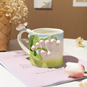 Hand Painted 3D Tulip Porcelain Mugs 400ml