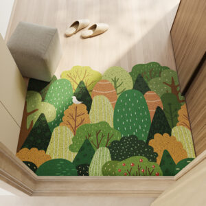Nordic Green Trees Home Mats Decoration Living Room Doormat Carpet