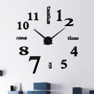 Acrylic Mirror Wall Clock 3D Big Quartz