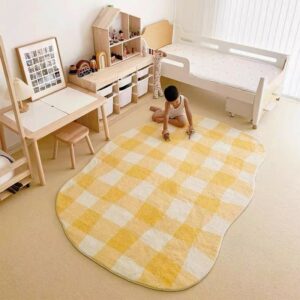 Irregular Yellow Rug for Home Decoration