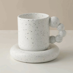 Creative Handmade Rotating Ball Handle Mug, White