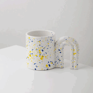 Creative Door Handle Design Handmade Big Ceramic Mugs, White