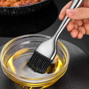 Silicone Kitchen Oil Brush BBQ Grill Basting Brush Stainless Steel