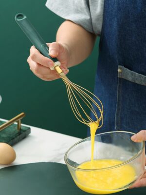 Stainless Steel Egg Whisk With Silicone Handle, 4pcs