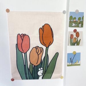 Kawaii Tulip Room Decor Tapestry