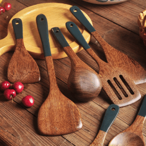 Natural Wooden Non-stick Cooking Utensils Set